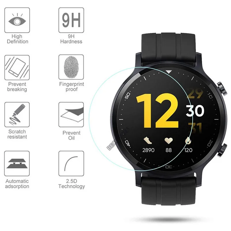 Película de vidro temperado para redmi, película protetora completa transparente para relógio inteligente redmi realme s, acessórios de película protetora para smartwatch