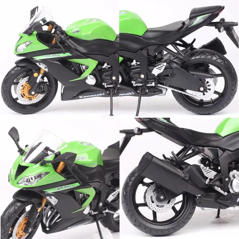 가와사키 ZX-6R 닌자 레이싱 크로스 컨트리 오토바이 모델 시뮬레이션, 금속 스트리트 오토바이 모델 컬렉션, 어린이 선물, 1/12