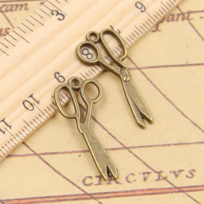 20pcs Charms Barber Scissor 30x13mm Tibetan Bronze Silver Color Pendants Antique Jewelry Making DIY Handmade Craft