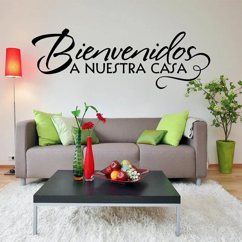 Spanish Bienvenidos A Nuestra Casa Quote Wall Sticker Entryway Living Room Welcome To Our Home Spanish Quote Wall Decal Vinyl