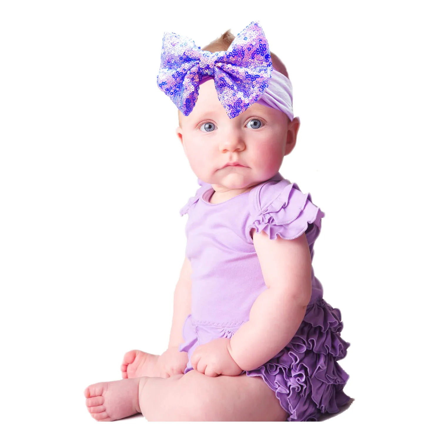 3 Pcs Super Stretchy Soft Baby Girl Headbands with 5\