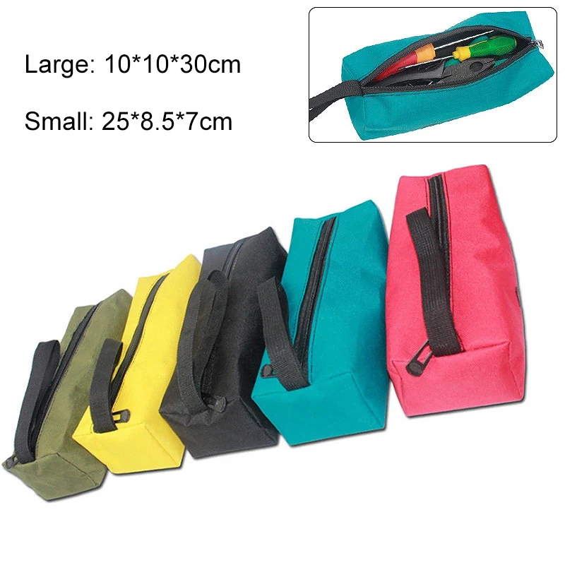 Hand Tool Bag Small Screws Nails Drill Bit Metal Parts Tools Bags Oxford Canvas Waterproof Zipper Pouch Hand Tool Storage Bag