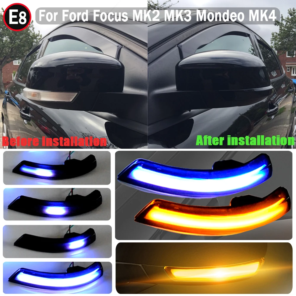 For Ford Focus 2 MK2 Focus 3 MK3 3.5 For Mondeo MK4 LED Dynamic Turn Signal Light Side Mirror Indicator Sequential Blinker Lamp