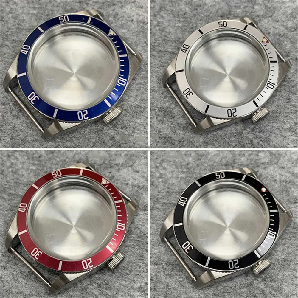 

41MM Polished Watch Case Sapphire Glass Cover Aluminum Bezel For Automatic NH35/NH36 Movement