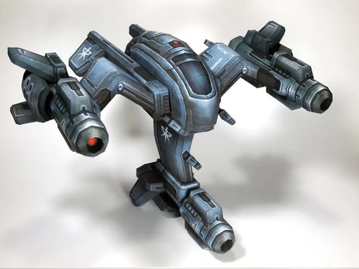 StarCraft Terran Human Space Superiority Starfighter Wraith Paper Model 13cm=5