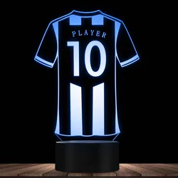 Personalised Football Jersey LED Night Lights Custom Your Name Your Number Table Lamp Light LED Acrylic Display Soccer Kit Light