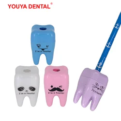 20 pz/lotto temperamatite carino Kawaii a forma di dente singolo foro temperamatite forniture di cancelleria studente bambini dentista regali