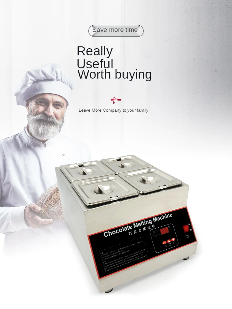 디지털 디스플레이 공기 가열 초콜릿 용해기, 4 그리드 초콜릿 워머 멜터, 치즈 및 따뜻한 우유 용해, 220V, 110V