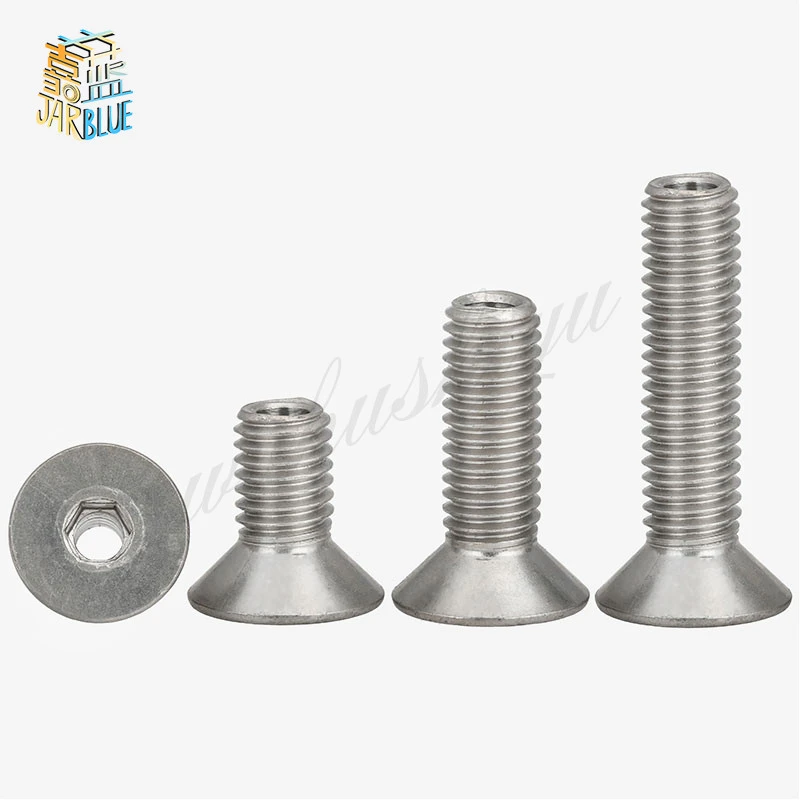 1-5P M4 M5 M6 M8 M10 M12  tainless steel hollow flat head  countersunk head screw Hollow Bolt Lamp Threading Screw Through Hole