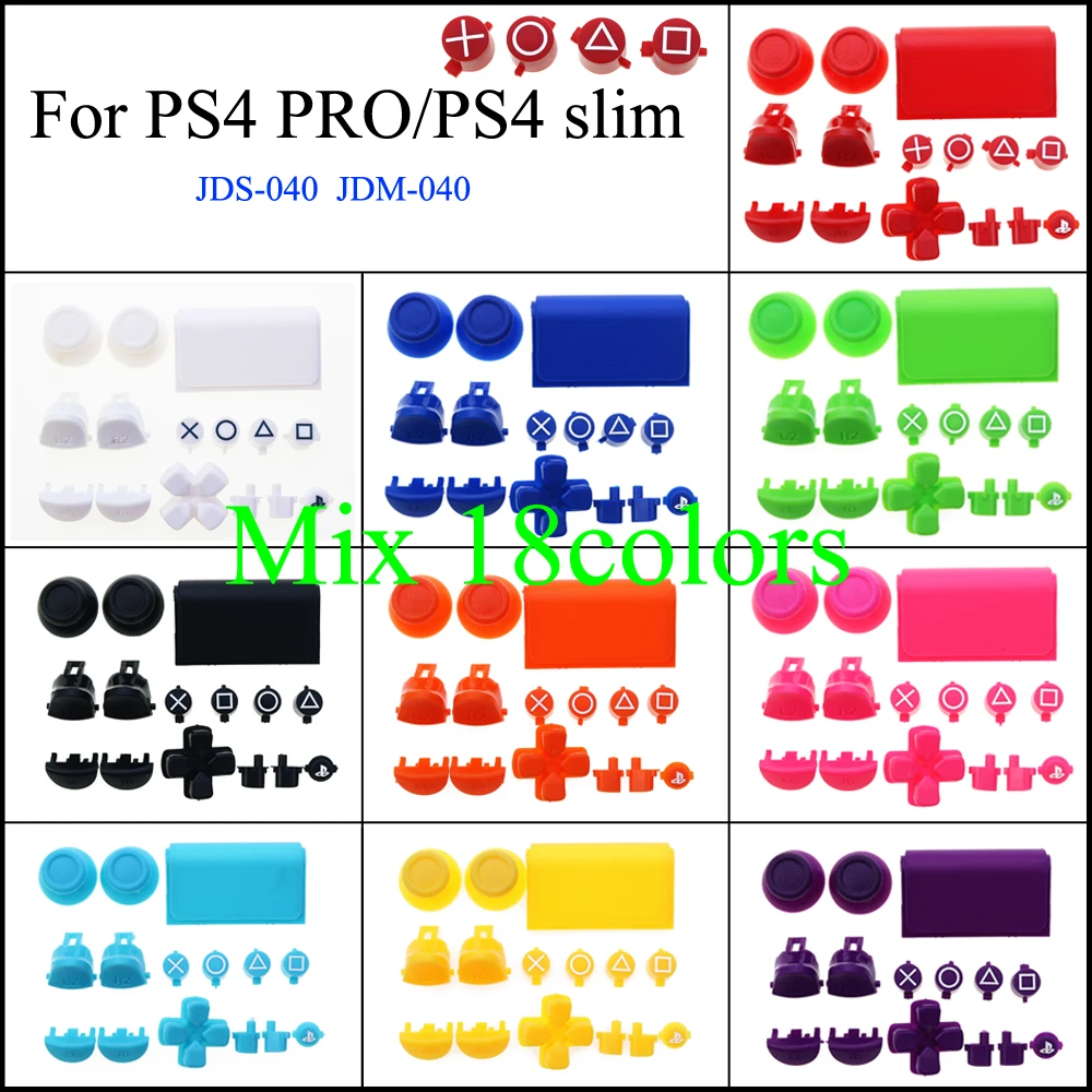 

YuXi 18colors High Quality L1 R1 L2 R2 Trigger Buttons Direction Key Button Dpad Repair Part for PS4 Pro Slim Controller JDS-040