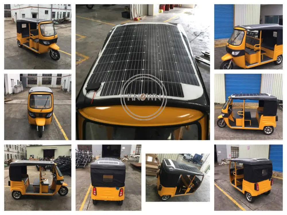 Tricycle électrique de passager pour adultes, scooter de mobilité à 3 roues, voiture Tuk Tuk avec panneau solaire