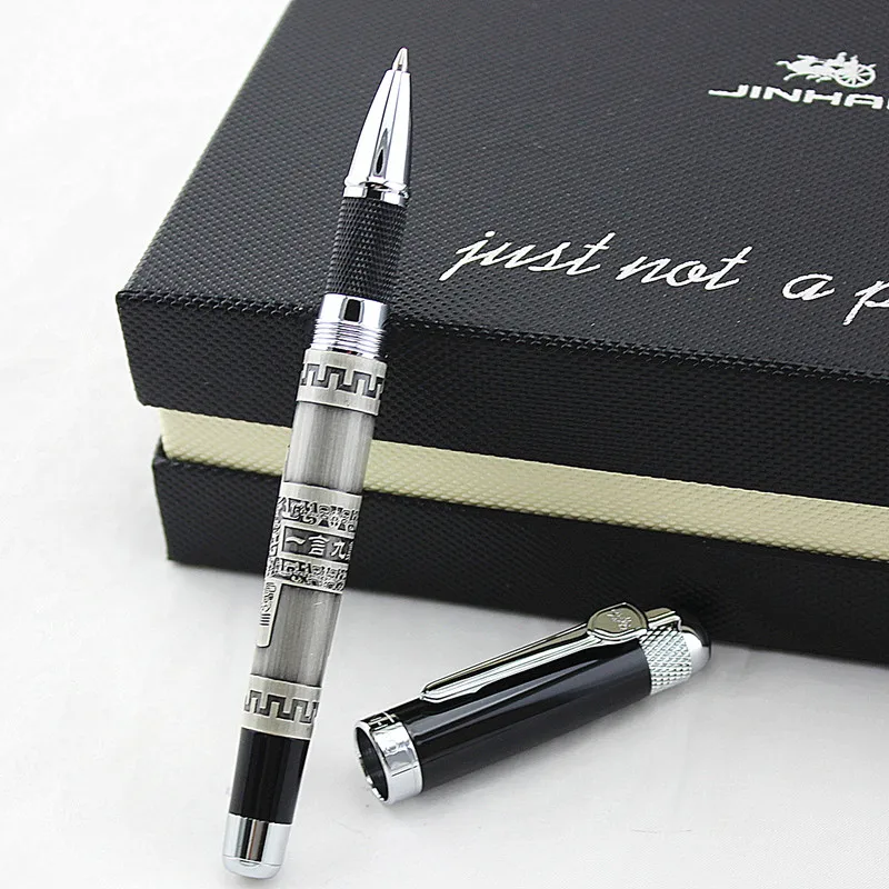 jinhao 189 Bronze Old silver Metal Emboss China tripod gift piece Trim 0.7mm Rollerball Pen