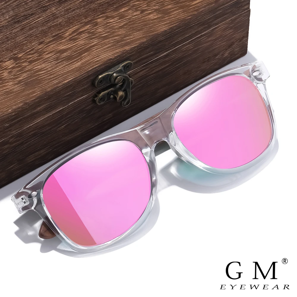 

GM Brand Advanced Walnut Wood Transparent Color Frames Ultralight Sunglasses Men Women's Polarized Delicate Fashion Sunglasses