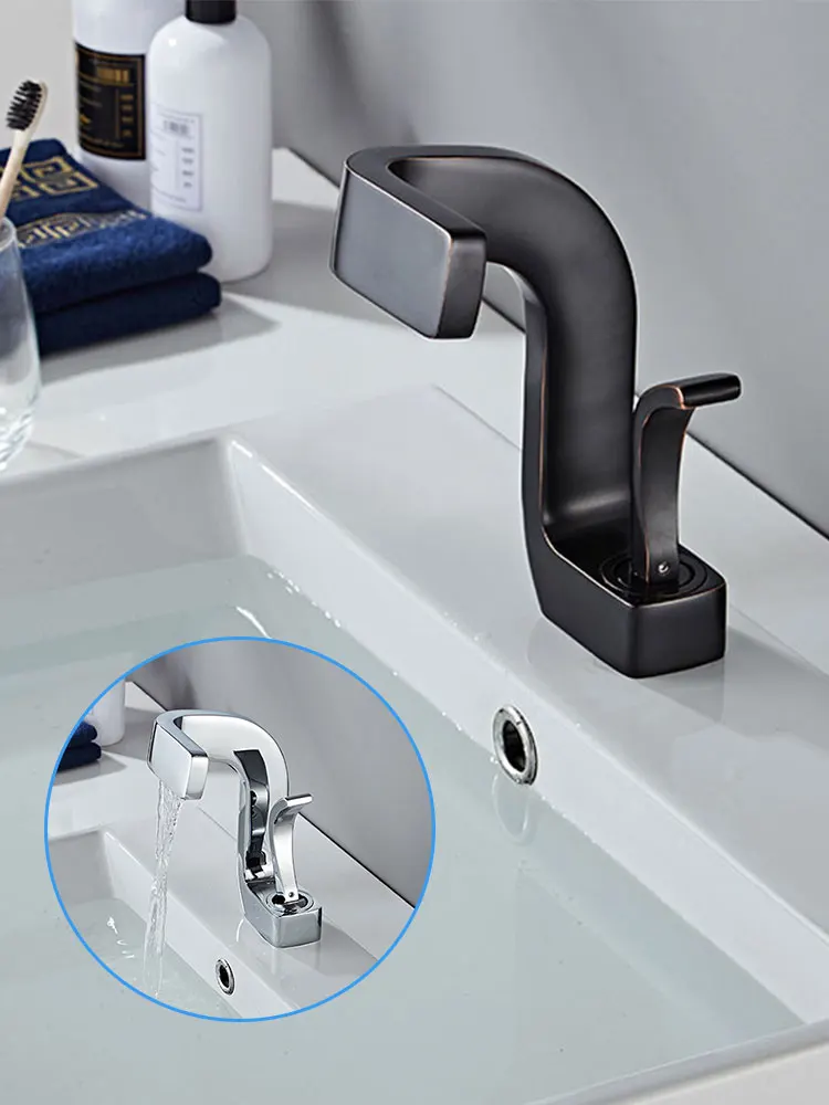 Schwarz/Silber Bizarre Wasserhahn Heißen und Kalten Wasserhahn Einzigen Loch Einzigen Handgriff Hybrid Hause Wasserhahn Mischer Bad Armaturen