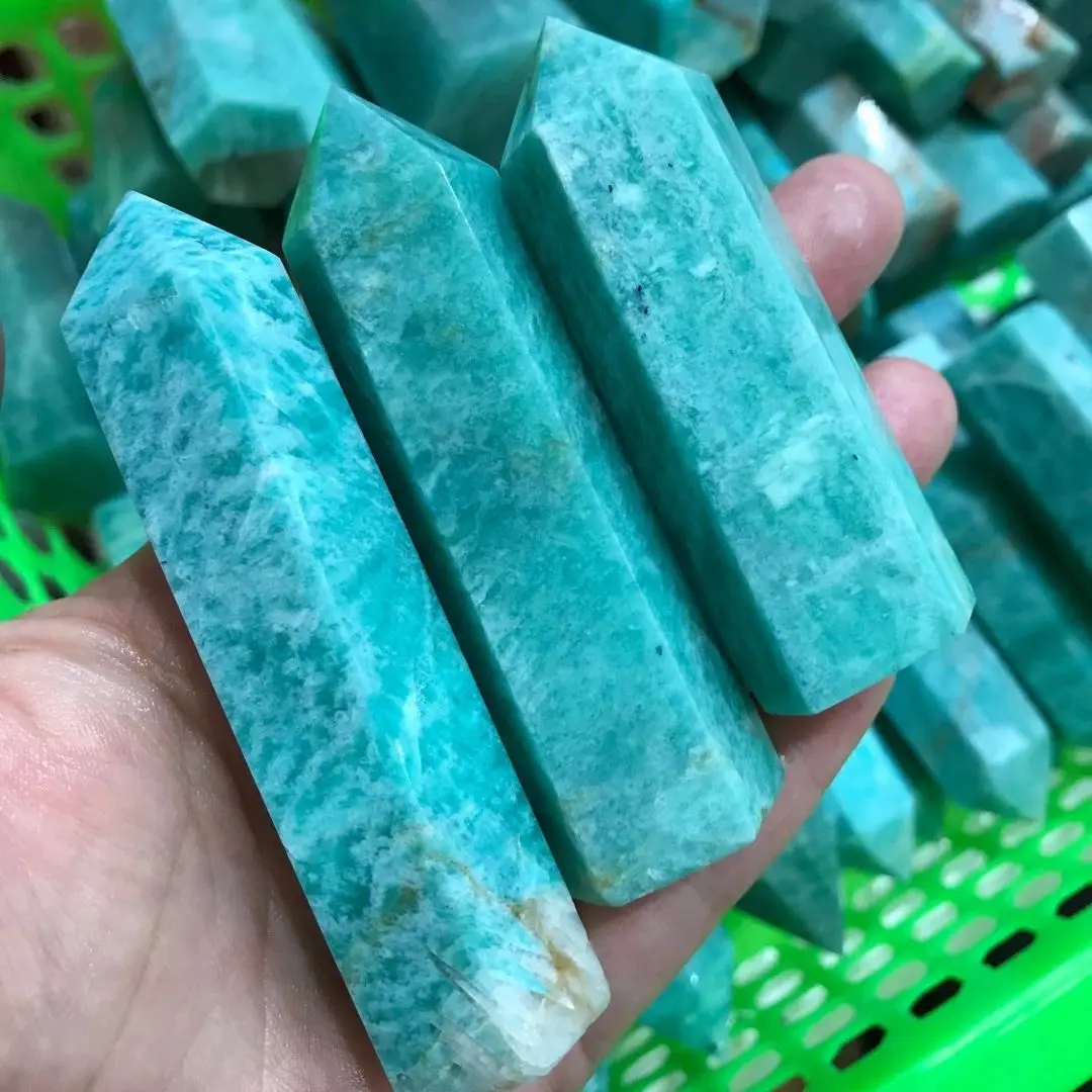 

200G Natural Quartz Amazonite Crystals Points Lucky Stone Wands Spiritual Chakras Healing Decoration Minerals Room Design