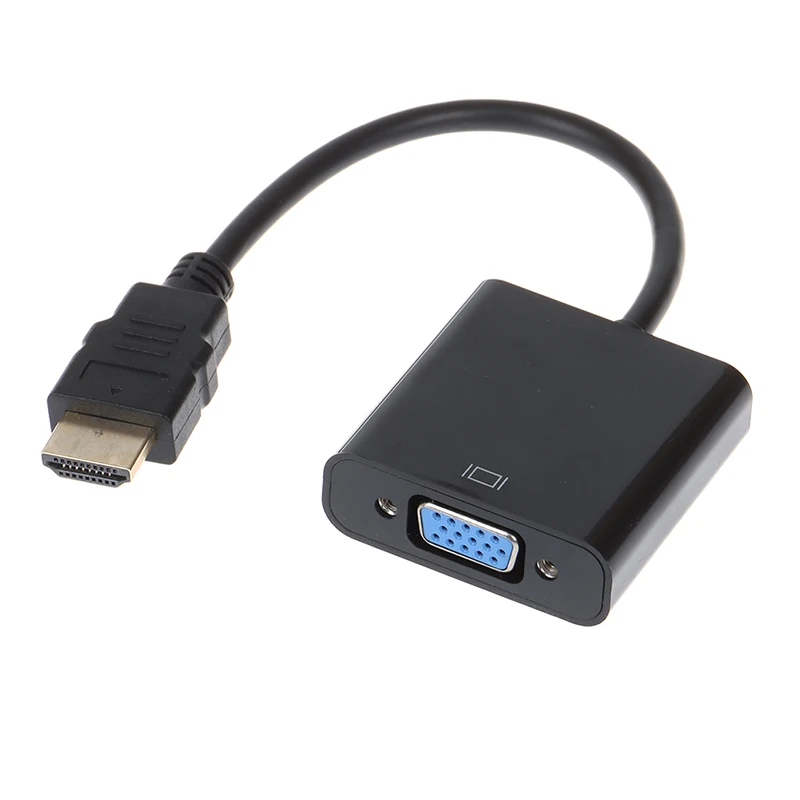 Black HDMI-compatible To VGA Adapter Cable Projector Monitor HD Converter Cable Laptop TV Box To Projector Displayer