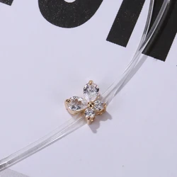 2026 New Personality Fashion Butterfly Zircon Pendant Necklace Invisible Transparent Fishing Line Necklace Women Collier Femme