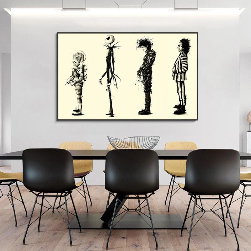 Edward-Scissorhands Movie Poster Canvas Painting Home Decor Tim-Burton Movie Pictures Canvas Print Wall Art Decor hogar moderno