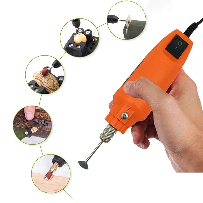 60pcs Mini Electric Drill Handheld Electric Jade Polishing Engraving Machine Grinder Kit Grinding Polishing Drill Bit Kit