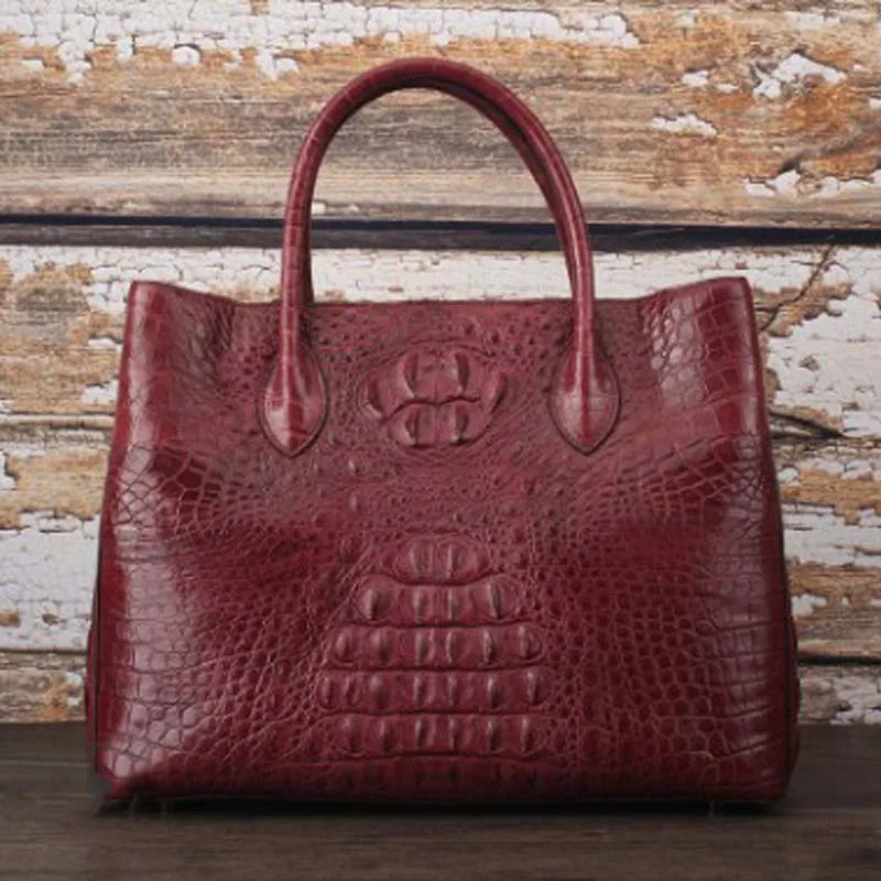 ourui new  true  crocodile  Rome package  The large capacity  Genuine leather  portable  Female bag women handbag