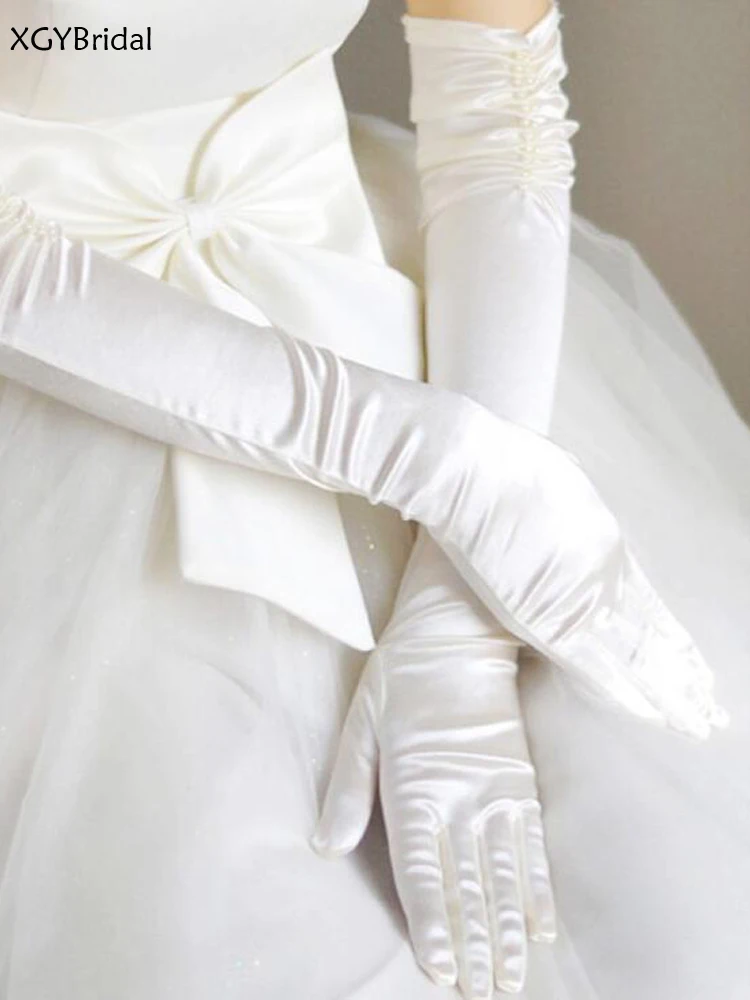 

New Arrival Veu Noiva Bridal Gloves White Lengthened Small Embroidered Flat Plate With Finger Nails Wedding Dress