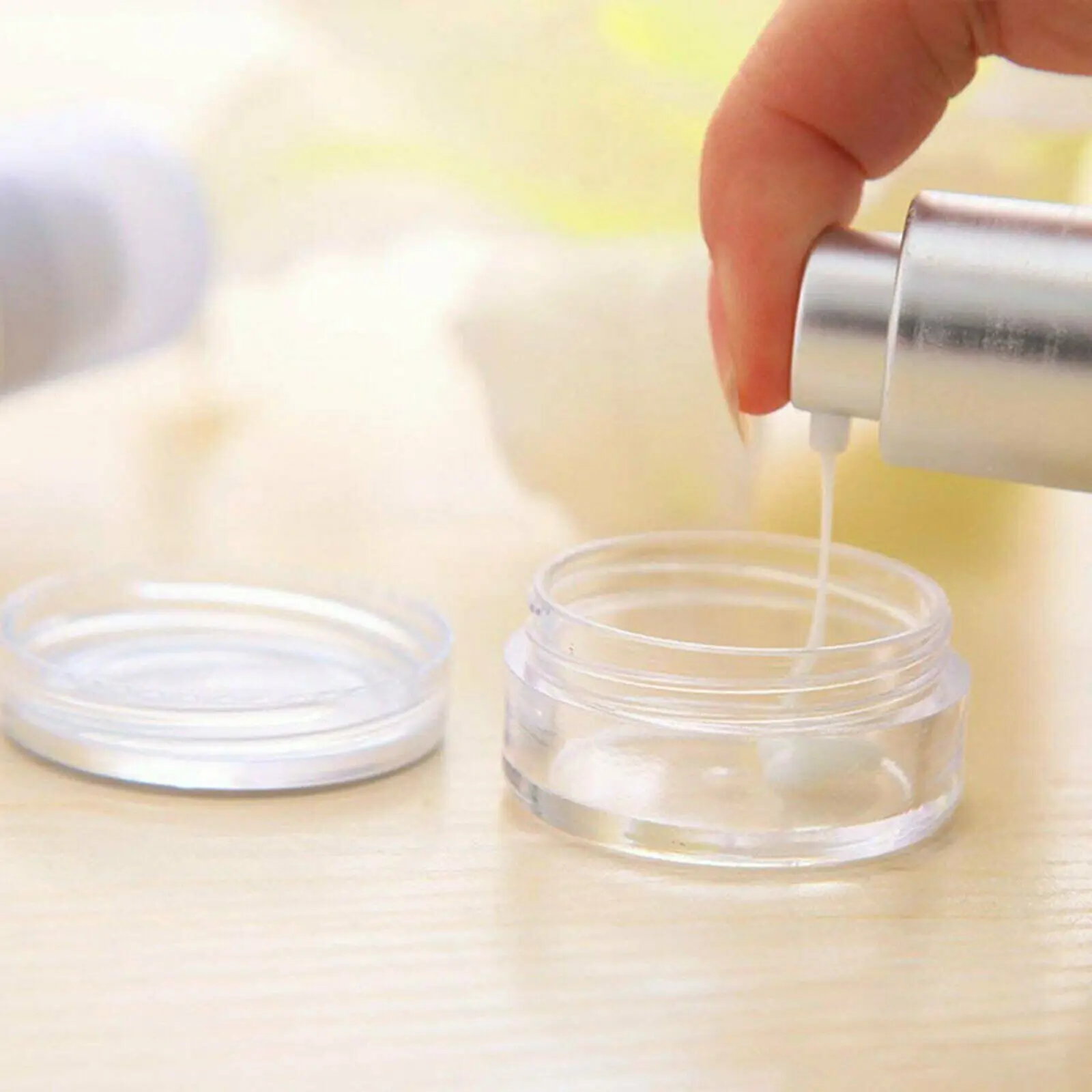 10-100pcs 3g Empty Plastic Cosmetic Makeup Jar Pots Transparent Sample Bottles Eyeshadow Face Cream Lip Balm Container