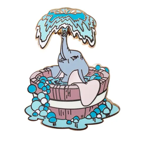 Elephant bath time badge Happy Animal Enamel Pin Cartoon Character Dumbo Film jewelry