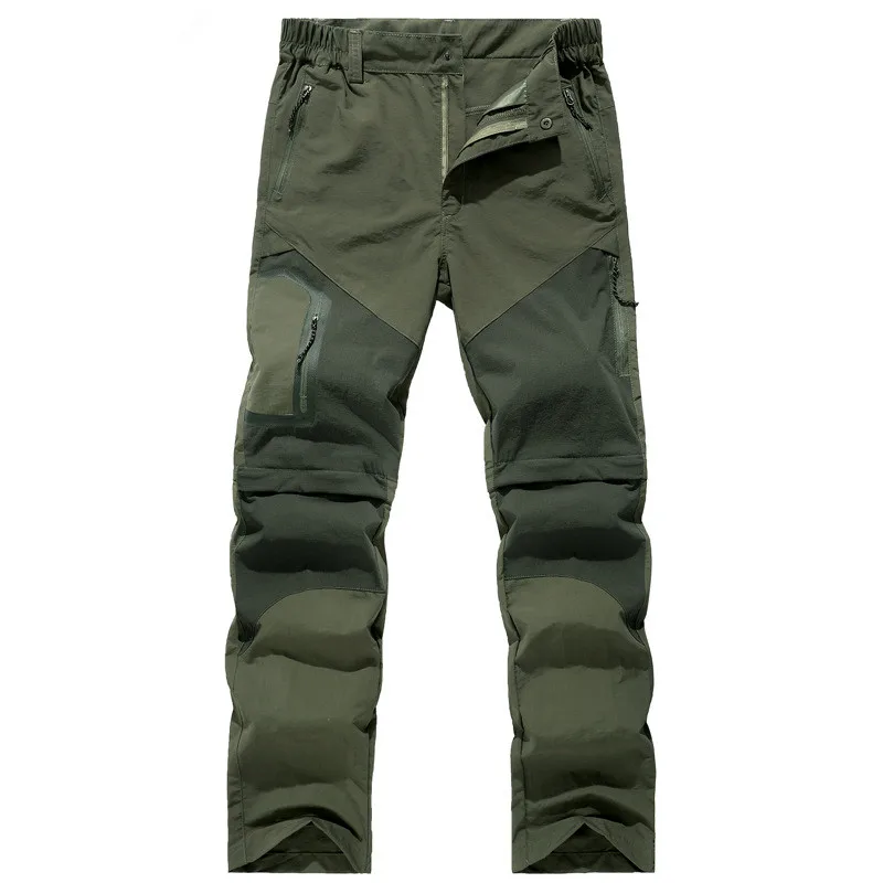 Men's Quick Dry Removable Sport Pant Outdoor Breathable Pantalones Hombre With Sashes Pockets Long Trousers Casual Cargo Pants