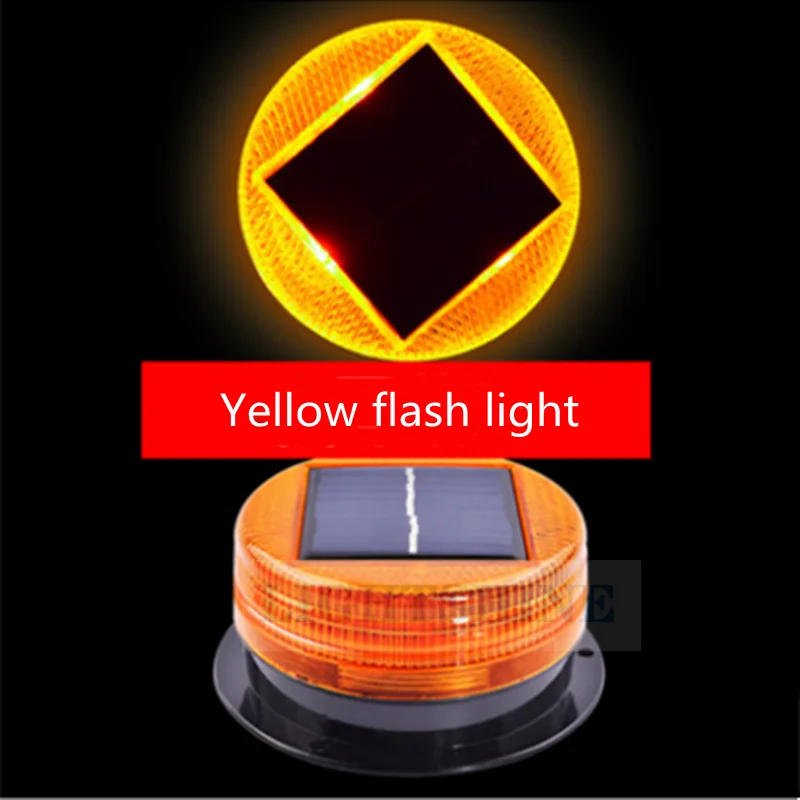 Solar Led Warning Light Night Warning Flash Magnetic Suction Safety Traffic Warning Construction Stroboscopic Light