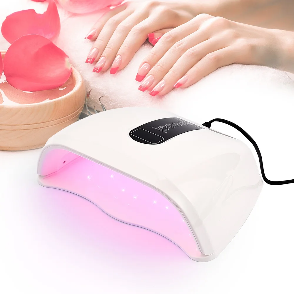 

96W 48LED Lights Nail Dryer Red Light Fast Drying LED Nail Lamp Tow Hand Big Lamp Gel Polish Dryer Timer Smart Nail Art Tools