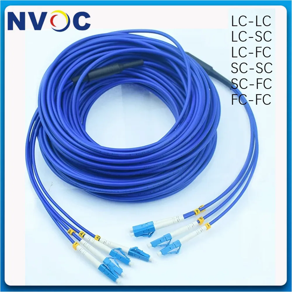 50M 100M 150M 200M 250M 300M 6C SM G652D,4.5mm,LC-LC Armored Protected Fiber Cable Patch Cord,6Core SC ST FC LC/UPC  Jumper