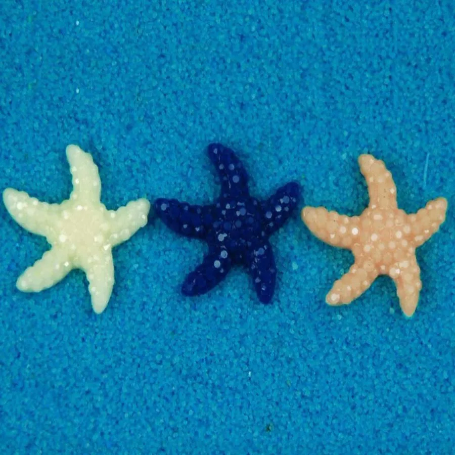 200pcs Mini Colorful Resin Starfish For Fantasy Miniatures Fairy Garden Gnome Moss Terrarium Decoration Crafts Bonsai DIY