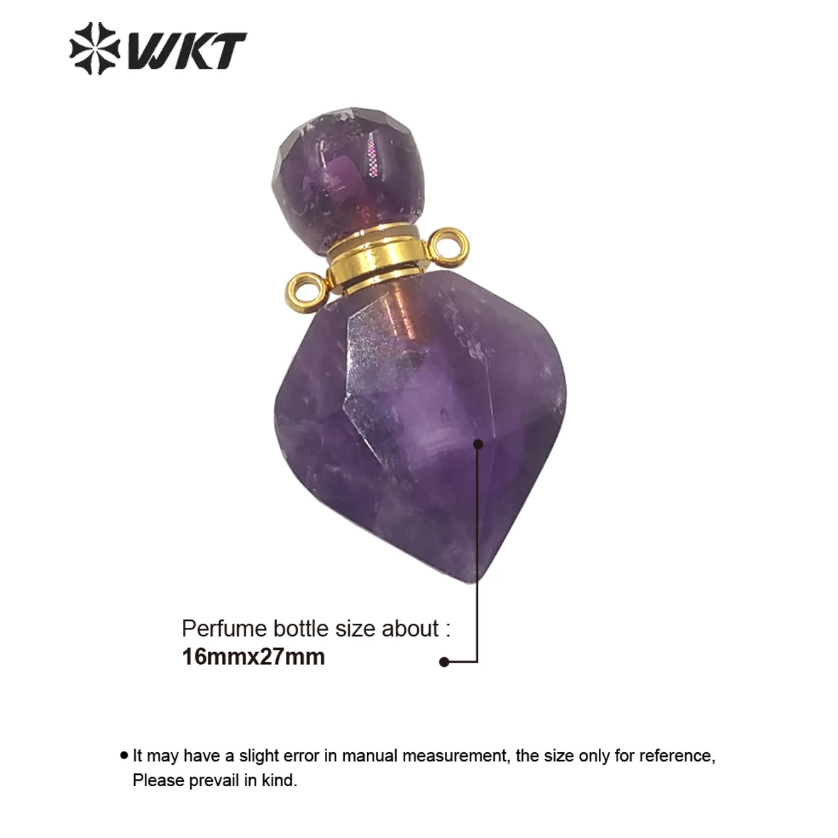 WT-P1709 Wholesale Newest Fashion Gold Plated Waterdrop Gemstone Perfume Bottle Pendant Tiny Chic Stone For Women Jewelry Design