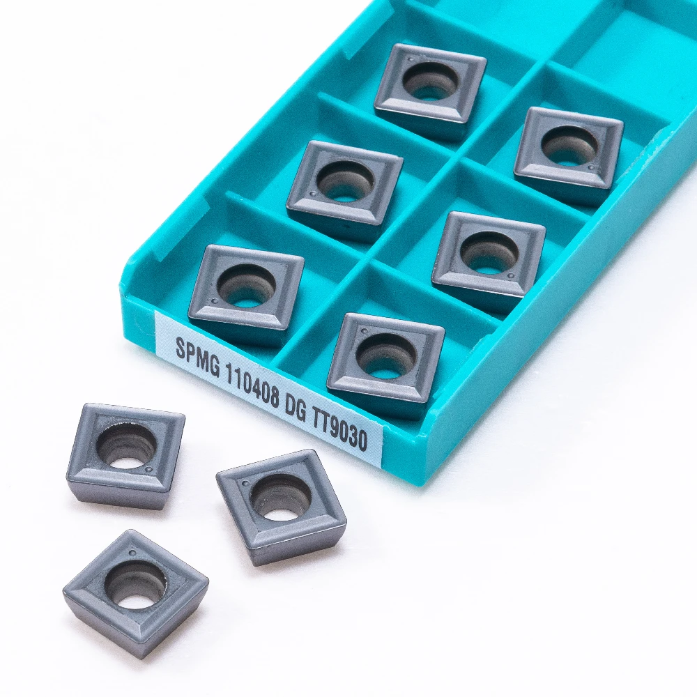 Imagem -03 - Fresadora de Carboneto Lâmina de Dureza Torno Metal Torneamento Ferramenta Spmg110408 dg Tt9030 Tt8020 Spmg 110408 tt 9030 8020 10 Pcs