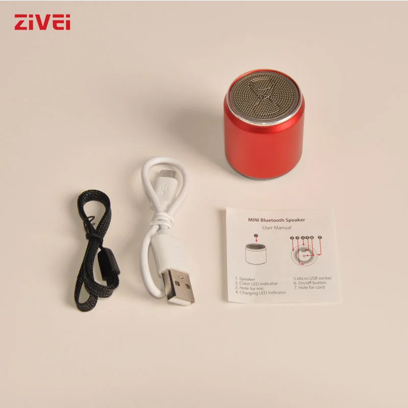 ZIVEI Beer Can Speaker Metal Cute Gift Portable Speaker with TWS Function Remote Shutter Used at Home