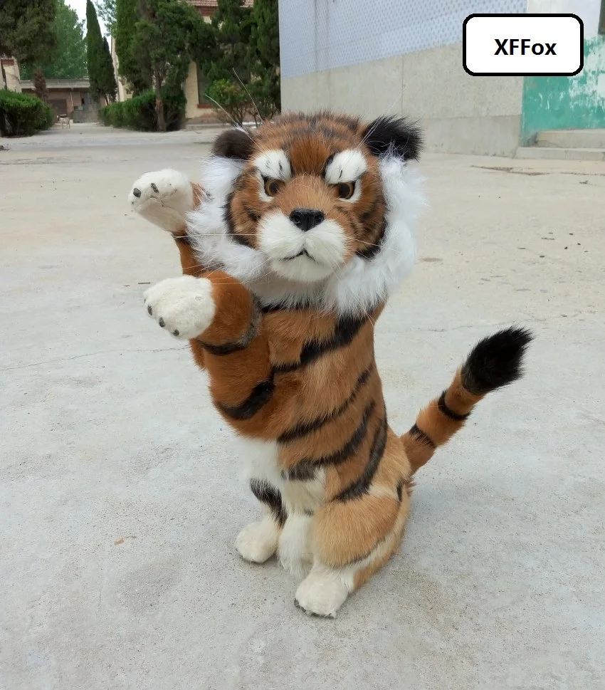 

big simulation tiger model polyethylene&furs real life standing tiger doll gift 45x26cm xf2211