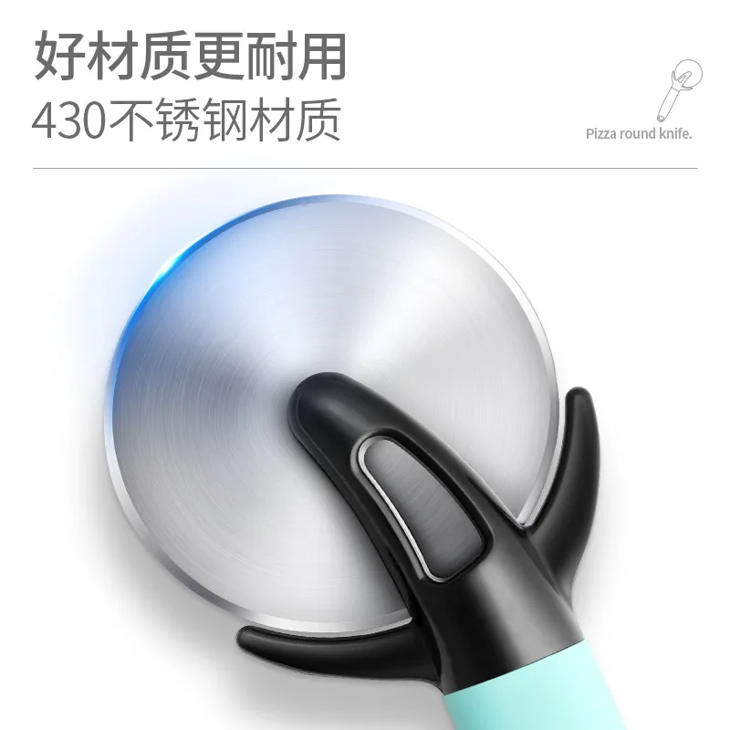 Pizza Cutter 430 Stainless Steel Pizza Knife Cake Bread Pies Round Knife Pastry Pasta Dough Kitchen Baking Tools