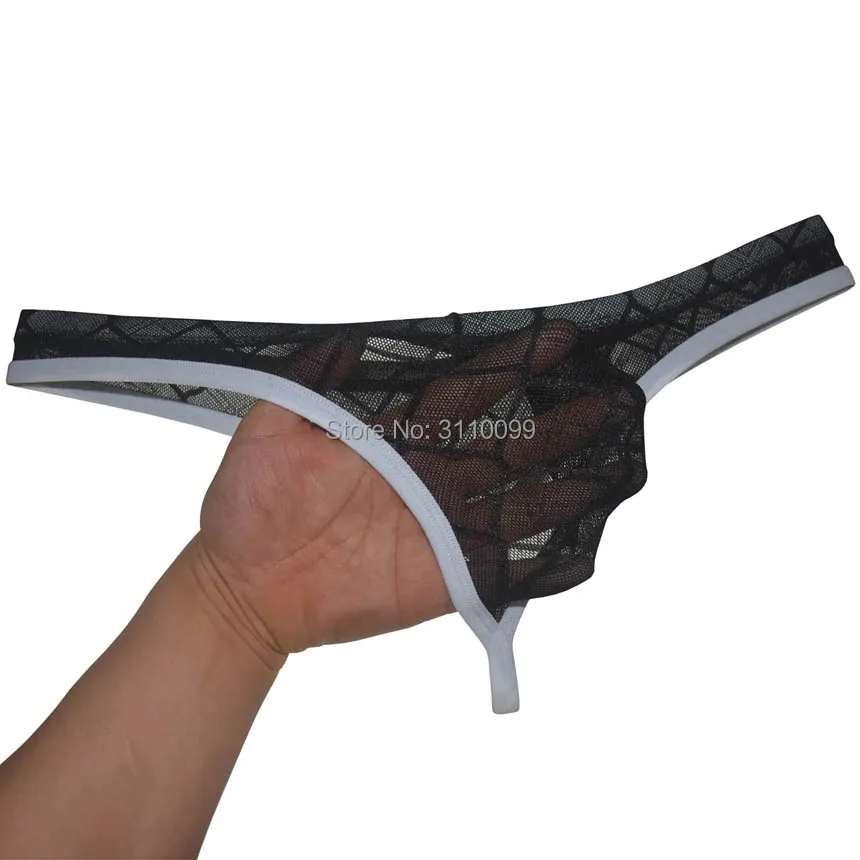 Mens Bulge Thong See-through T-back Sports Pouch Tangas Hipster String Underwear