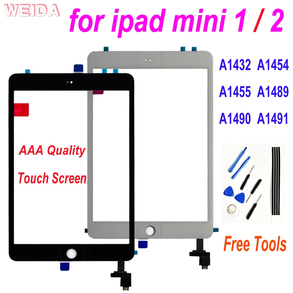 For iPad Mini 2 1 Touch Screen Digitizer with Home Button for iPad Mini 1 A1432 A1454 A1455 ipad Mini 2 A1489 A1490 A1491 Glass