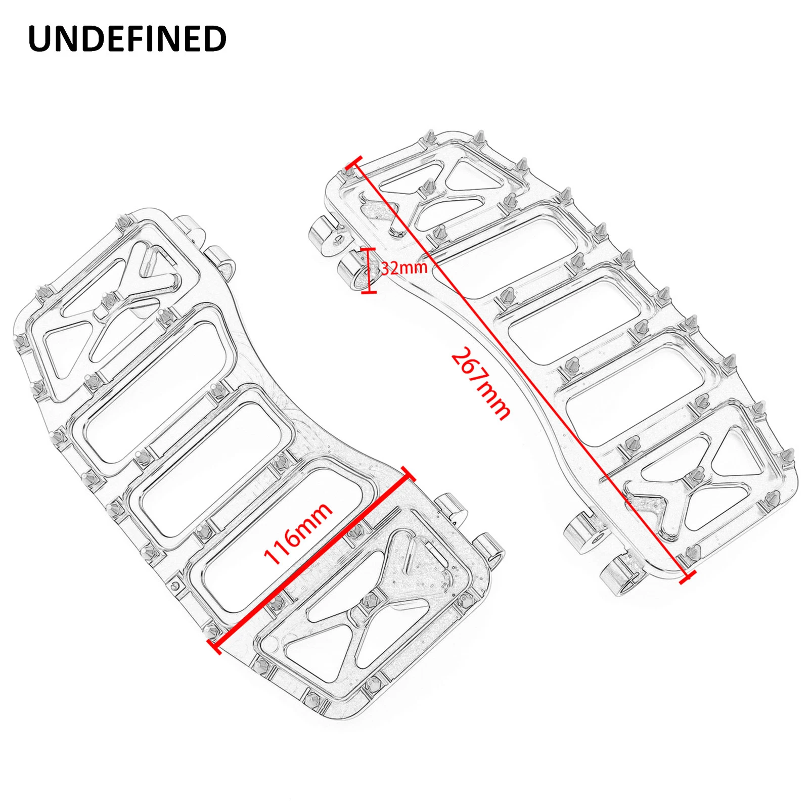 MX Offroad Floorboards Wide Foot Pegs Black Spike Footrest Pedals For Harley Touring Street Glide Road King Softail FL Dyna FLD