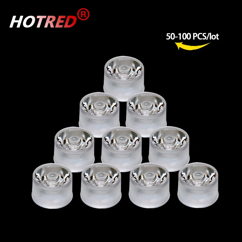 50PCS 100PCS LED Lens RGBW 8pins High Power Light 21.8mm Integrated waterproof 25 30 Degree Lenses for DIY Stage Spot lighting