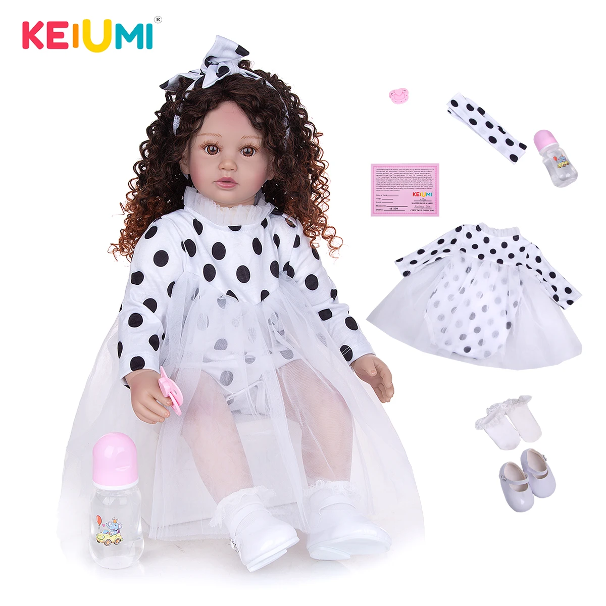 

KEIUMI Cute Reborn Baby Doll Princess 24 Inch Soft Cloth Body Toy Toddler Baby Girl Doll Birthday Gift Realistic Children's Day