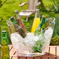 4L/8L Clear Plastic Ice Bucket Wine Cooler or Champagne Bottles Ice Cooler Bar Decor Champagne Bottles Drinks Cooling