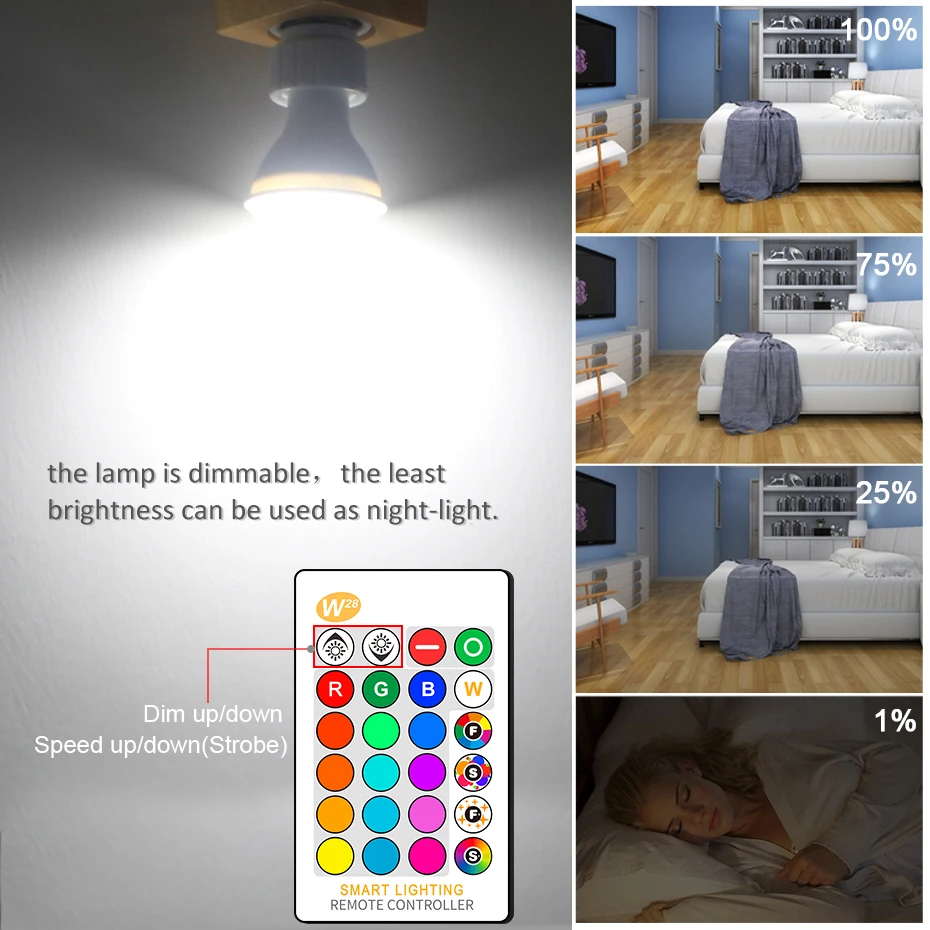Lâmpada LED Tuya Smart-Regulável com Controle Remoto IR, Spotlight, Luz Branca Quente, WiFi, GU10, 8W, RGBCW, Funciona com Alexa, Google Home