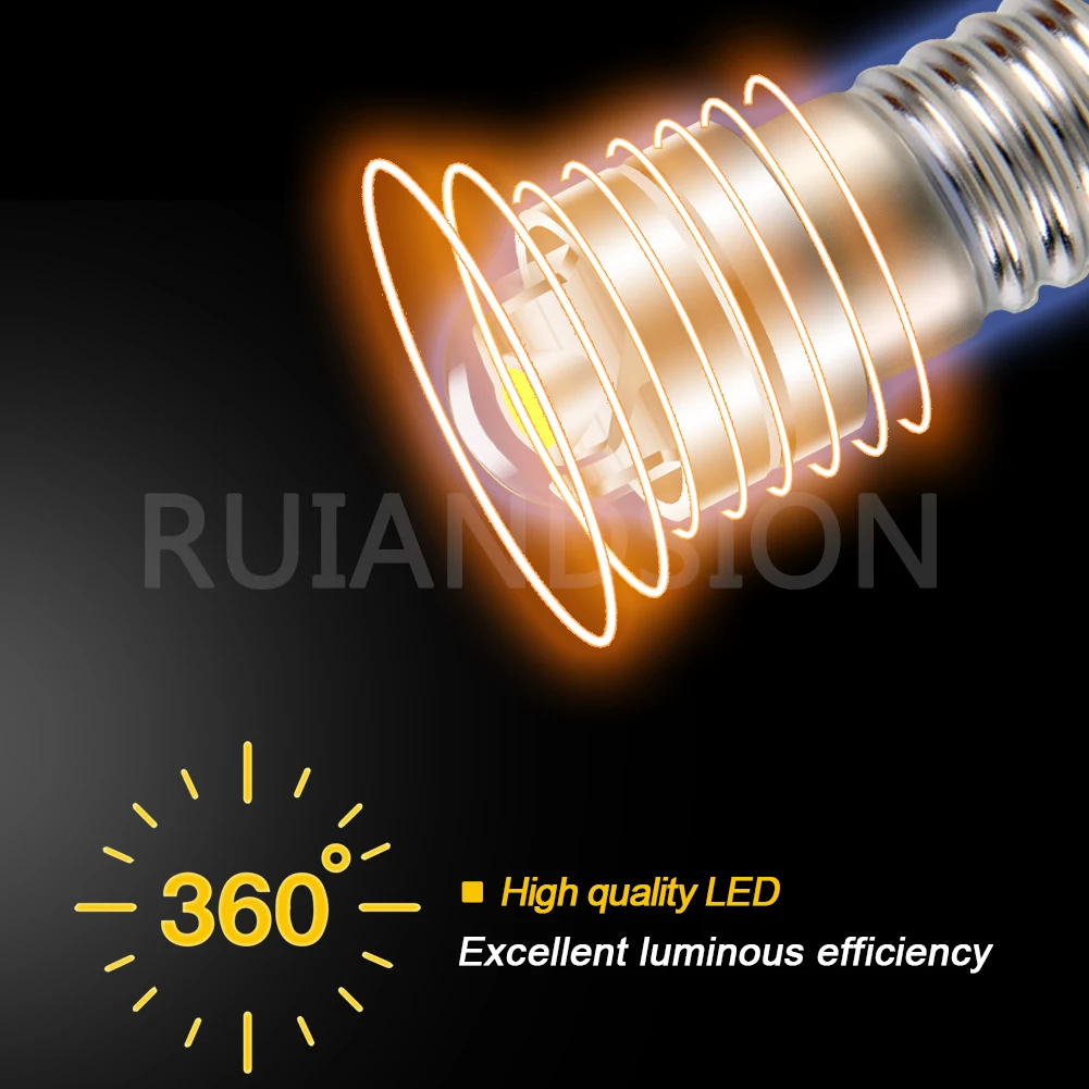 RUIANDSION 50X E5 E5.5 LED Mini bombilla de rosca de tornillo COB 3V 6V 6,3 V 12V blanco 6,5mm luz miniatura para tren de juguete modelo de mesa de arena