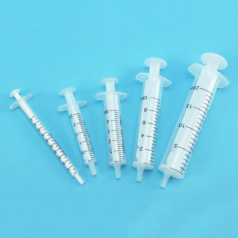 Disposable Plastic Syringe Use With Syringe Filter 1ml/2.5ml/3ml/5ml/10ml/20ml Plastic Sample Extractor Injector 10Pcs