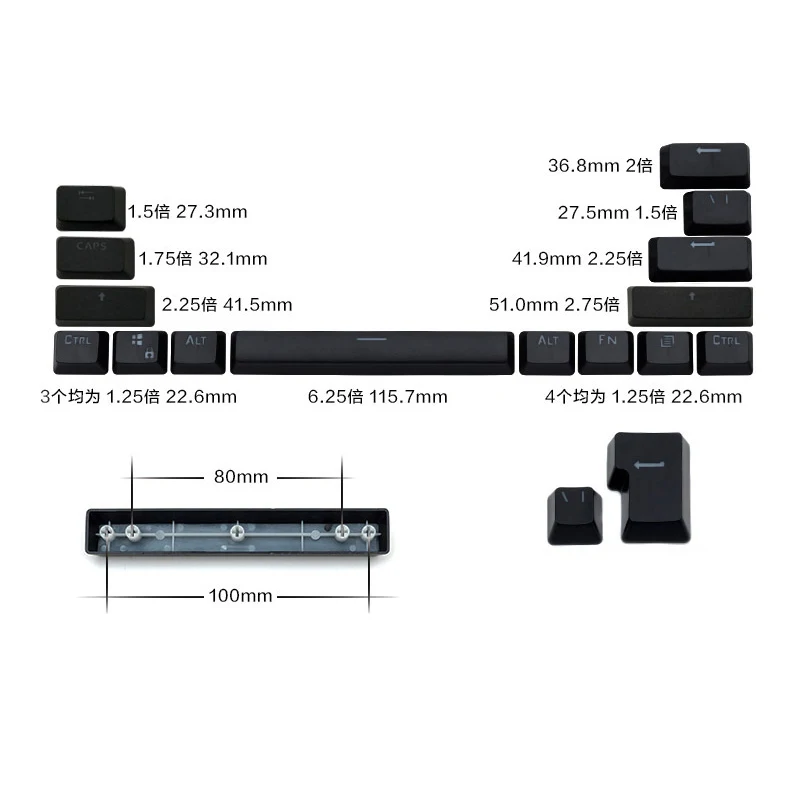 Teclas de Teclado mecánico de 104 teclas OEM, tapas ergonómicas resistentes al aceite, teclas ABS de repuesto en ruso, francés, coreano y Español