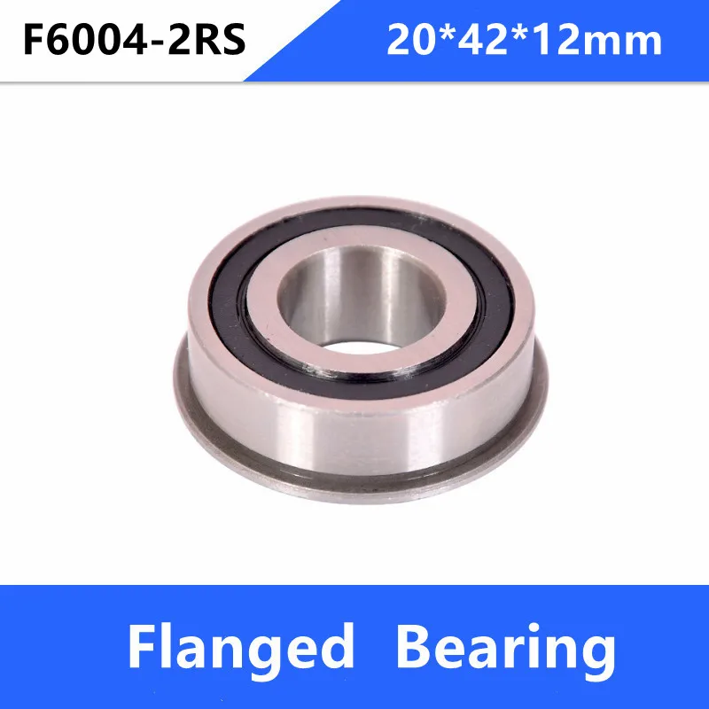 

50pcs F6004-2RS F6004RS F6004 20x42x12 mm Flanged deep groove ball bearings 20*42*12