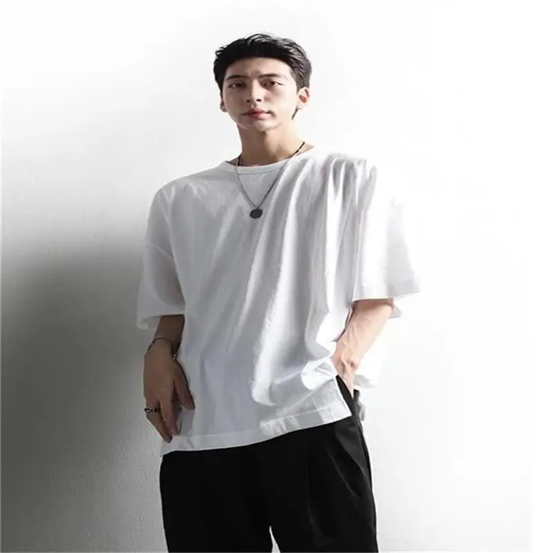 

Men's Short Sleeve T-Shirt Summer New Style Leisure Three-Dimensional Cutting Personality Irregular Loose Size Half Sleeve