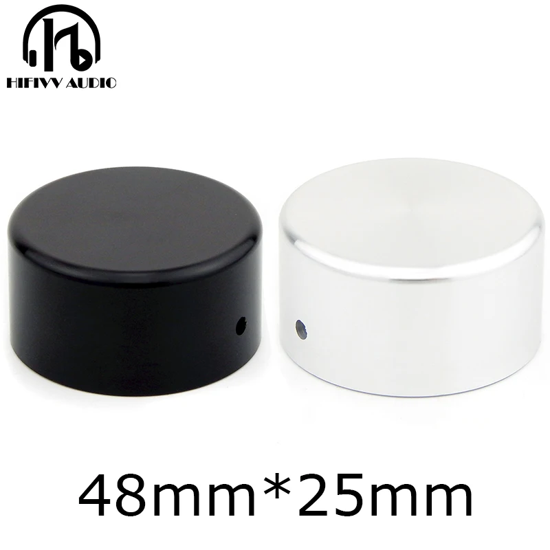 Aluminiowa podstawka montażowa pokrętło regulacji głośności 1 szt. Średnica 48mm wysokość 25mm pokrętło wzmacniacza pokrętło potencjometru głośnika